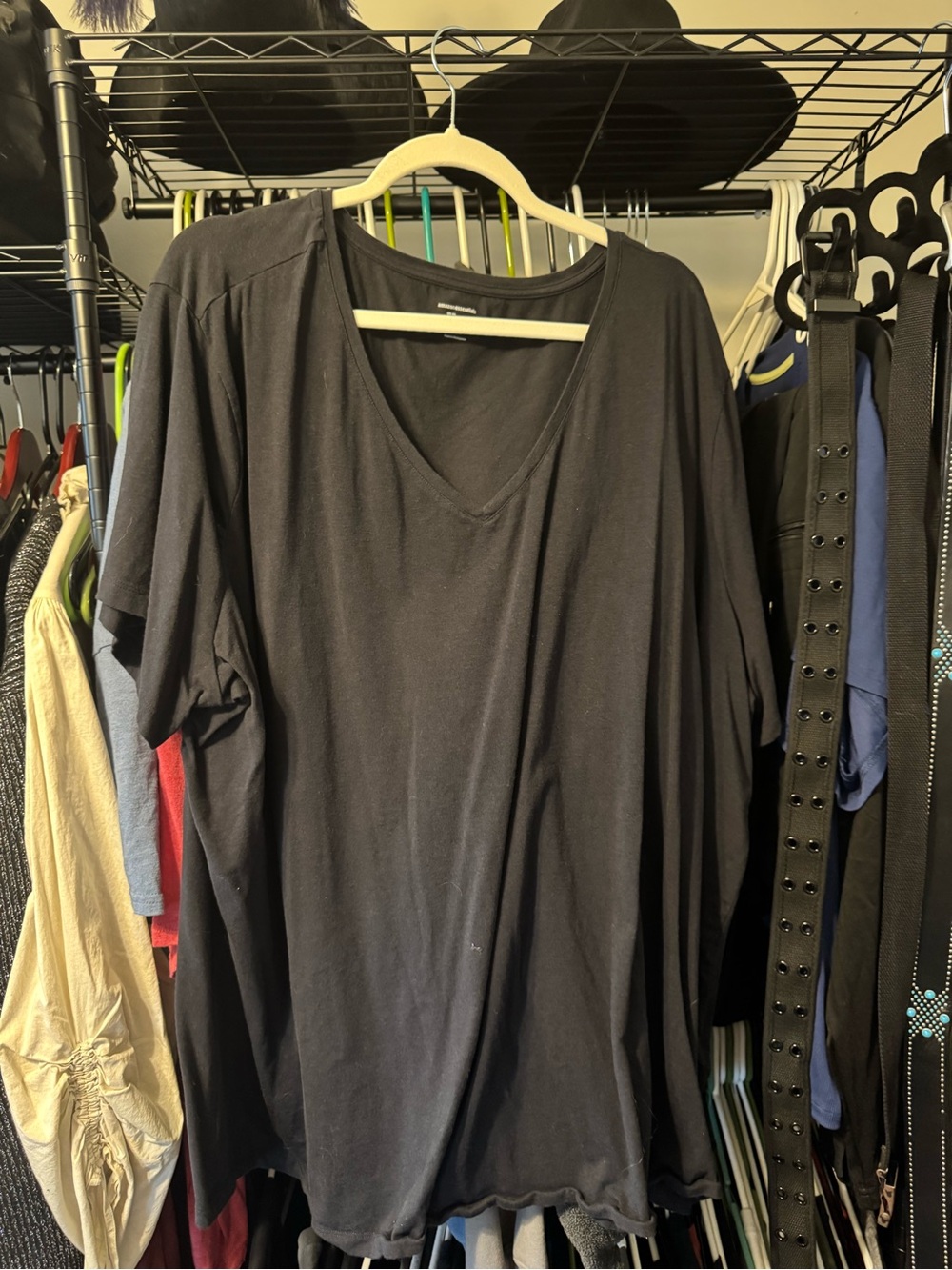 Amazon Essentials Black V-Neck Tee